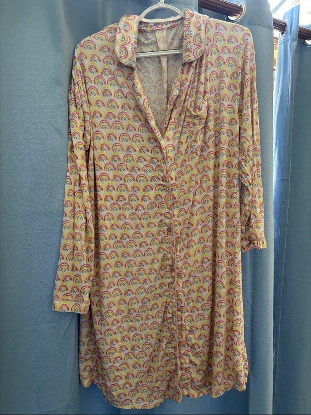 Little Sleepies Pastel Rainbow Button-Up Nightshirt